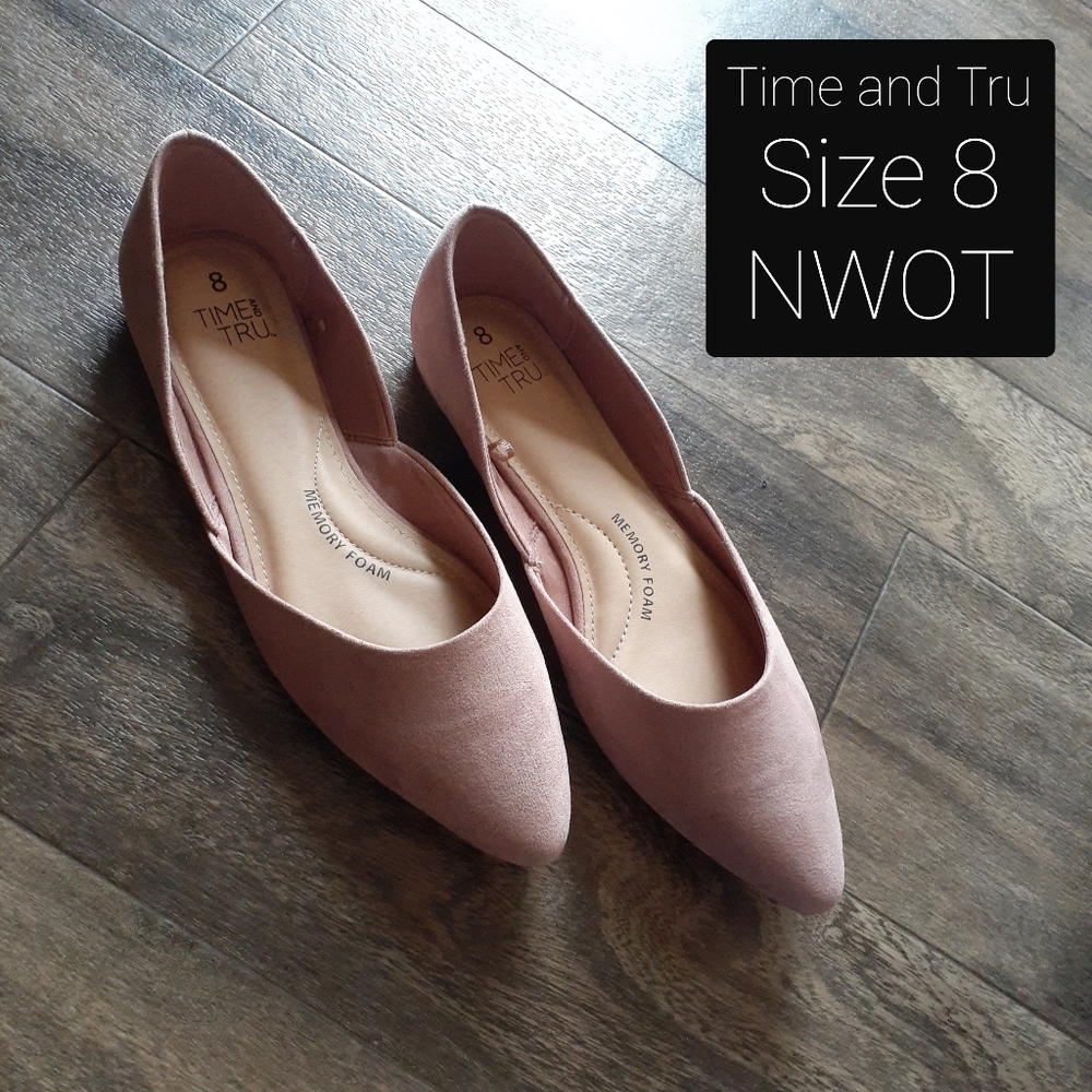 Size 8 Blush Pink Memory Foam Flats